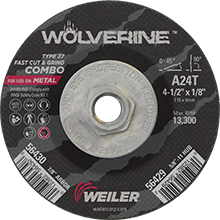 Wolverine #56429 - 4 1/2" Cut/Grind Combo 