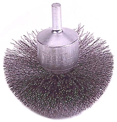 Weiler #10041  3" CIRCULAR FLARED CRIMPED WIRE END BRUSH, .008" STEEL FILL 