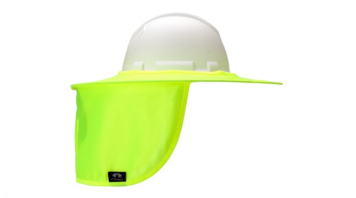 Hi-vis Yellow Collapsible Hard Hat Brim with Neck Shade hi-vis, yellow, collapsible, hard, hat, brim, with, neck, shade