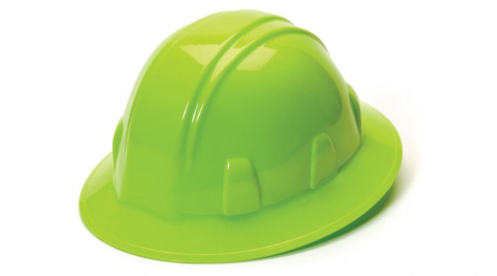 Pyramex SL Series Full Brim Hard Hat #HP24131 - Hi Vis Green 