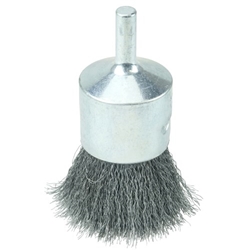 Weiler #10009 1" CRIMPED WIRE END BRUSH, .006" STEEL FILL 
