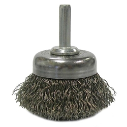Weiler #14301    1 3/4" CRIMPED WIRE UTILITY CUP BRUSH .0118" STEEL FILL, 1/4" STEM 