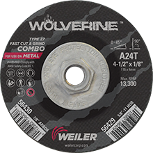 Wolverine #56429 - 4 1/2" Cut/Grind Combo wolverine, 56429, cutgrind, combo