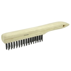 VORTEC PRO SCRATCH BRUSH, .012 CARBON STEEL FILL, SHOE HANDLE, 4 X 16 ROWS vortec, pro, scratch, brush, 012, carbon, steel, fill, shoe, handle, rows