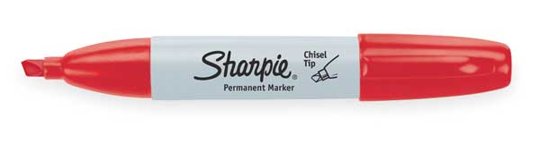 Sharpie Permanent Marker, Chisel Tip Red- PACK OF 12 sharpie, permanent, marker, chisel, tip, red-, pack