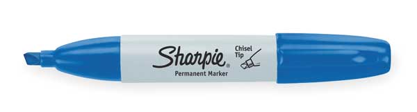 Sharpie Permanent Marker, Chisel Tip Blue- PACK OF 12 sharpie, permanent, marker, chisel, tip, blue-, pack